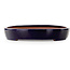 Oval dark blue bonsai pot by Seizan (Reihou, Kataoka Katsushi, master Seizan kiln) - 523 x 373 x 60 mm