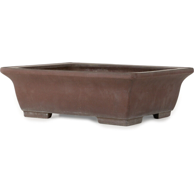 Rectangular unglazed bonsai pot by Yamaaki Toshio (third generation) - 378 x 305 x 120 mm