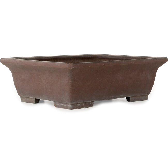 Rectangular unglazed bonsai pot by Yamaaki Toshio (third generation) - 378 x 305 x 120 mm