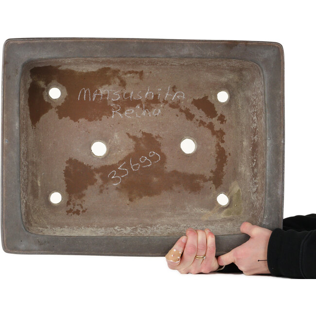 Rectangular unglazed bonsai pot by Reihou, first generation - 483 x 368 x 125 mm