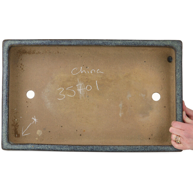 Rechthoekige blauwe bonsaipot - 537 x 336 x 100 mm