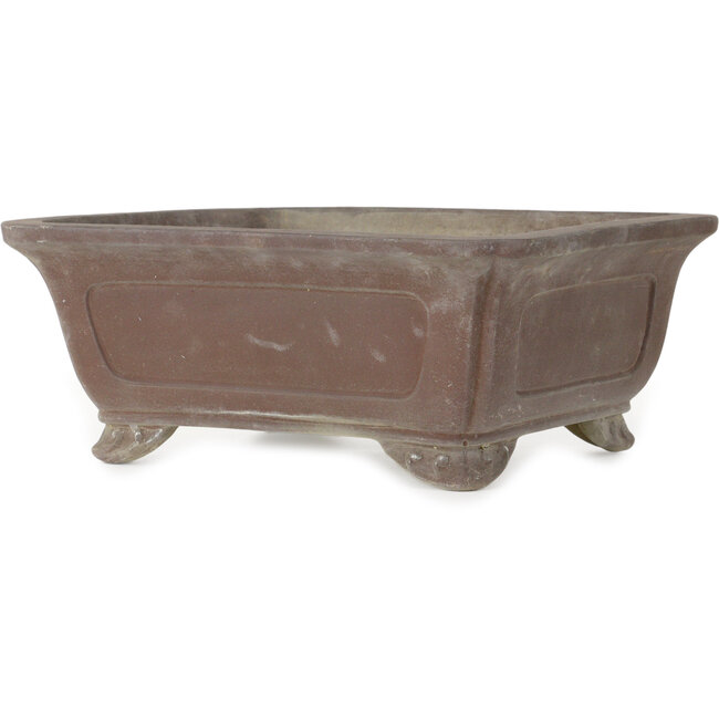 Square unglazed bonsai pot - 385 x 385 x 153 mm