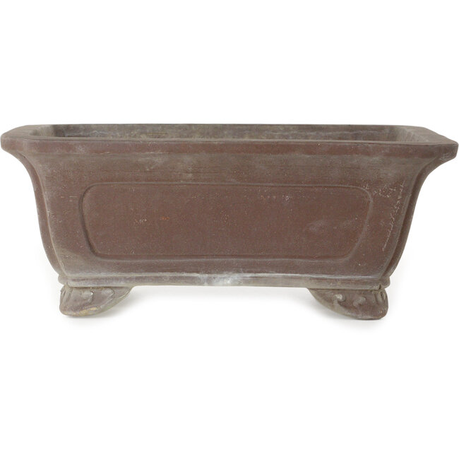 Square unglazed bonsai pot - 385 x 385 x 153 mm