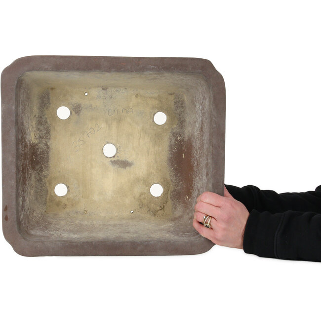 Pot à bonsaï carré non émaillé - 385 x 385 x 153 mm
