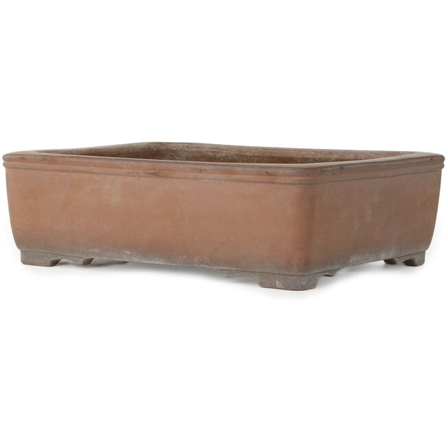 Rectangular unglazed bonsai pot by Gyouzan - 430 x 320 x 133 mm