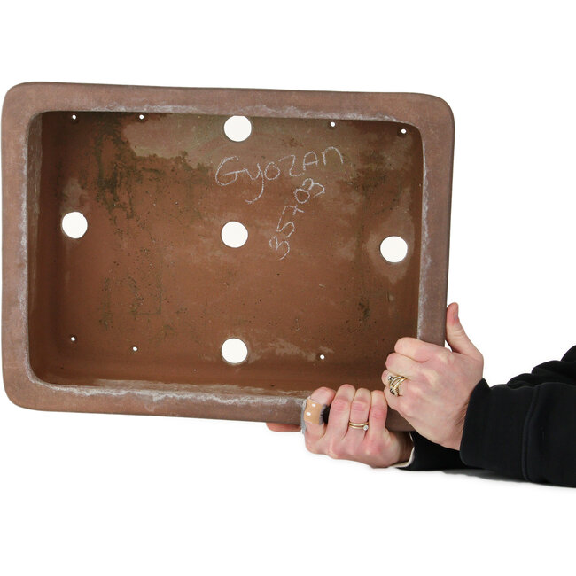 Pot à bonsaï rectangulaire non émaillé de Gyouzan - 430 x 320 x 133 mm