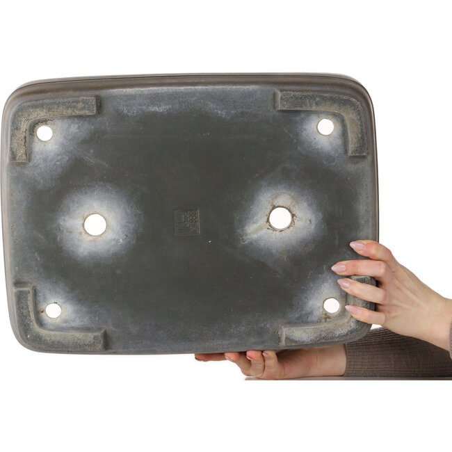 Rectangular unglazed bonsai pot by Eiraku - 435 x 325 x 120 mm