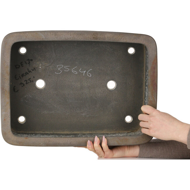 Pot à bonsaï rectangulaire non émaillé par Eiraku - 435 x 325 x 120 mm