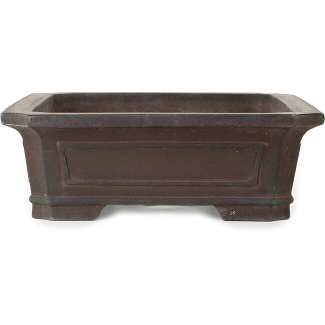 Vaso bonsai rettangolare non smaltato di Yamaaki Toshio (terza generazione) - 370 x 290 x 95 mm