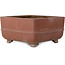 Square unglazed bonsai pot - 375 x 375 x 200 mm