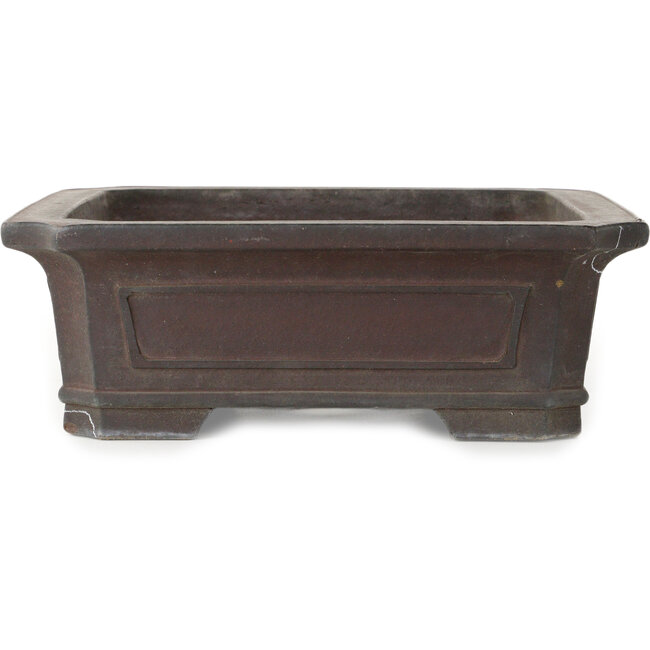 Maceta rectangular sin esmaltar para bonsái de Yamaaki Toshio (tercera generación) - 370 x 290 x 95 mm