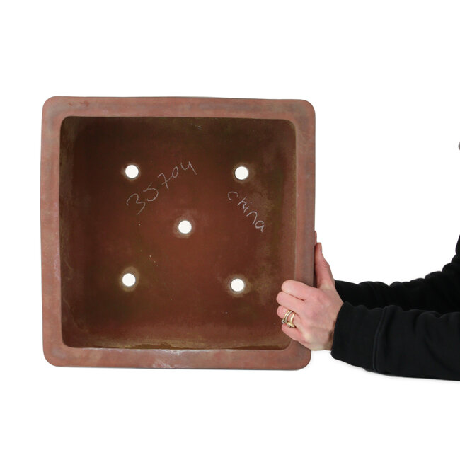 Pot à bonsaï carré non émaillé - 375 x 375 x 200 mm