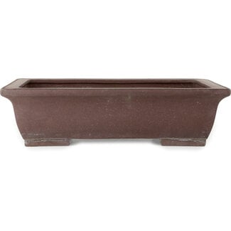  Yamaaki Maceta para bonsái rectangular sin esmaltar de 540 mm de Yamaaki Toshio (tercera generación), Tokoname, Japón