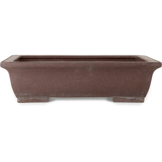  Yamaaki Vaso bonsai rettangolare non smaltato da 540 mm di Yamaaki Toshio (terza generazione), Tokoname, Giappone