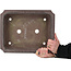 Pot à bonsaï rectangulaire non émaillé de Yamaaki Toshio (troisième génération) - 370 x 290 x 95 mm