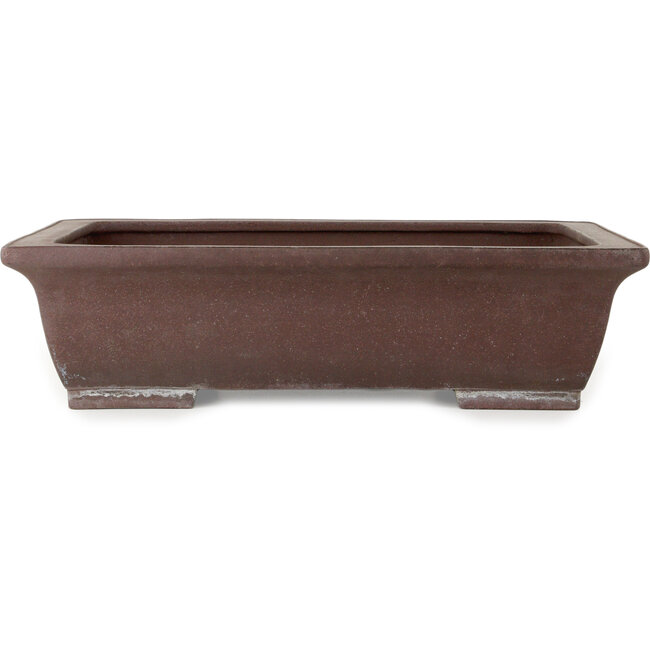 Rectangular unglazed bonsai pot by Yamaaki Toshio (third generation) - 540 x 417 x 140 mm