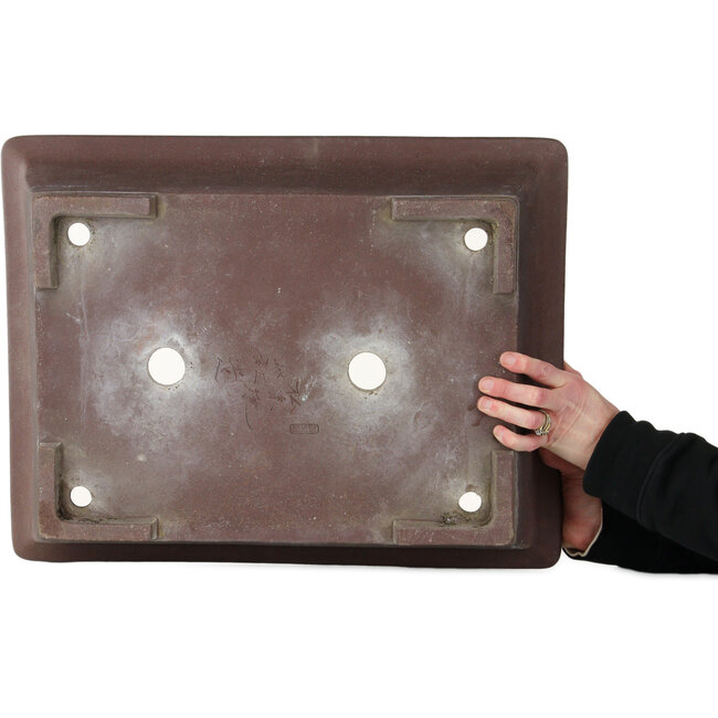 Maceta rectangular sin esmaltar para bonsái de Yamaaki Toshio (tercera generación) - 540 x 417 x 140 mm