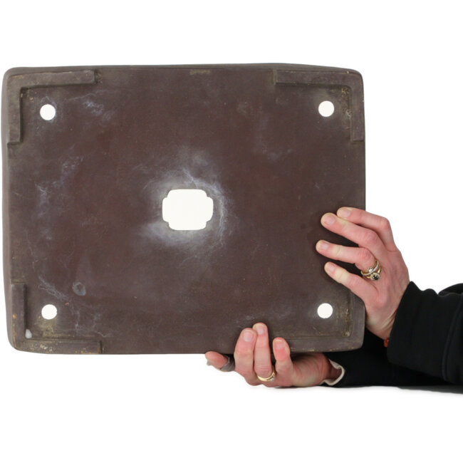 Maceta rectangular sin esmaltar para bonsái - 383 x 305 x 80 mm