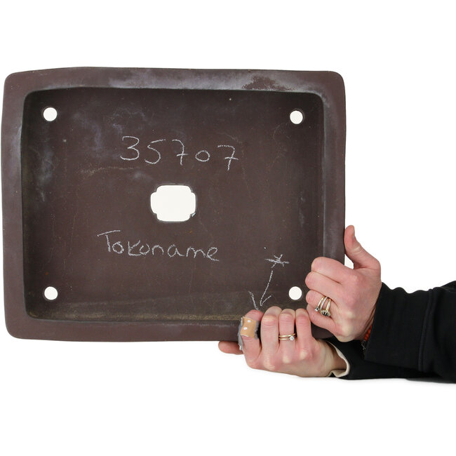 Maceta rectangular sin esmaltar para bonsái - 383 x 305 x 80 mm