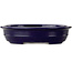 Pot à bonsaï ovale bleu foncé par Seizan (Reihou, Kataoka Katsushi, maître four Seizan) - 385 x 292 x 95 mm