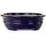 Ovale donkerblauwe bonsaipot van Seizan (Reihou, Kataoka Katsushi, meester Seizan oven) - 385 x 292 x 95 mm