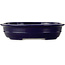 Ovale donkerblauwe bonsaipot van Seizan (Reihou, Kataoka Katsushi, meester Seizan oven) - 385 x 292 x 95 mm