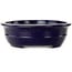 Ovale donkerblauwe bonsaipot van Seizan (Reihou, Kataoka Katsushi, meester Seizan oven) - 385 x 292 x 95 mm