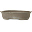 Oval unglazed bonsai pot by Keizan - 430 x 345 x 100 mm
