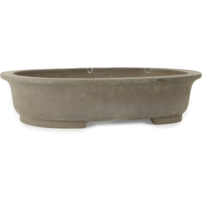 Ovaler, unglasierter Bonsai-Topf von Keizan – 430 x 345 x 100 mm