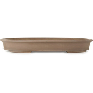Keizan 605 mm oval unglazed bonsai pot by Keizan, Tokoname, Japan