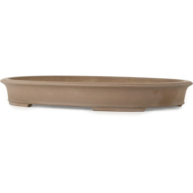 Oval unglazed bonsai pot by Keizan - 605 x 450 x 75 mm