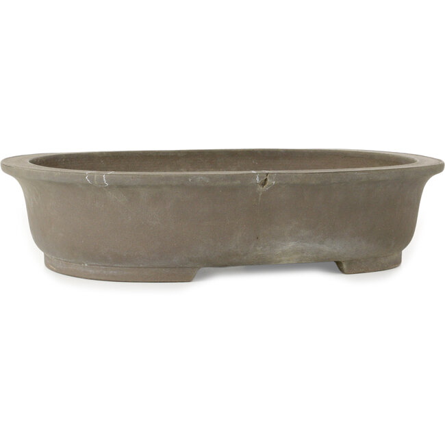 Maceta ovalada sin esmaltar para bonsái de Keizan - 430 x 345 x 100 mm