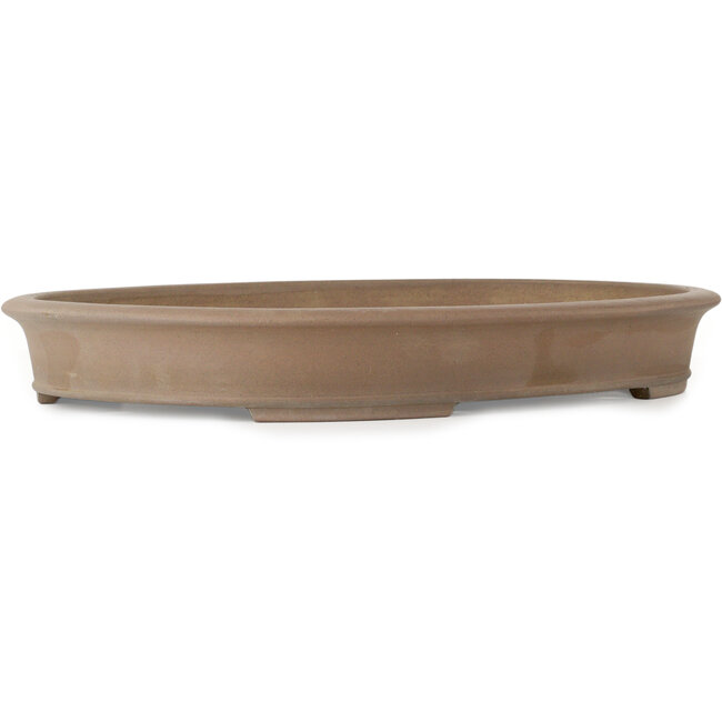 Oval unglazed bonsai pot by Keizan - 605 x 450 x 75 mm