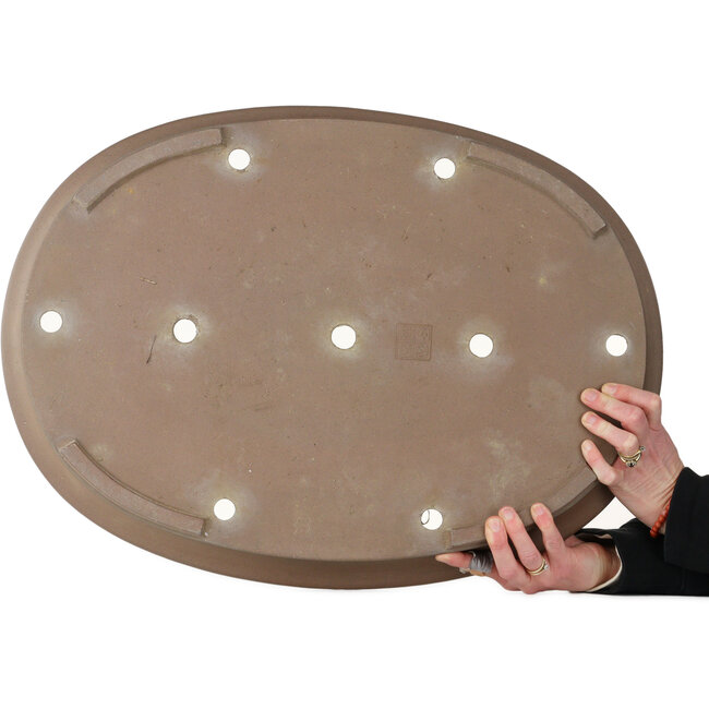 Maceta ovalada sin esmaltar para bonsái de Keizan - 605 x 450 x 75 mm