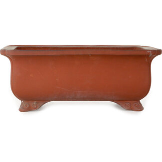 Keizan Vaso bonsai rettangolare non smaltato da 470 mm di Keizan, Tokoname, Giappone