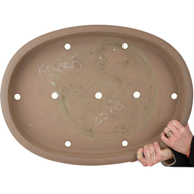 Vaso bonsai ovale non smaltato di Keizan - 605 x 450 x 75 mm