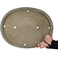 Oval unglazed bonsai pot by Gyouzan - 612 x 480 x 55 mm
