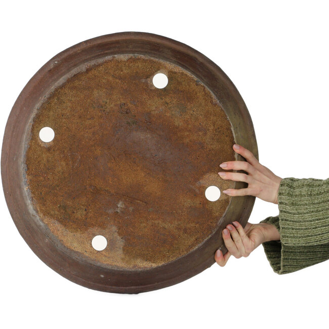 Ronde, ongeglazuurde bonsaipot - 570 x 570 x 95 mm