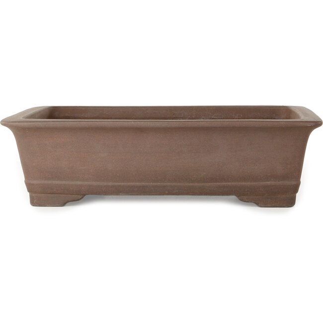 Rectangular unglazed bonsai pot by Yuuji (Gyouzan) - 475 x 370 x 130 mm