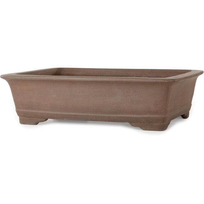 Pot à bonsaï rectangulaire non émaillé de Yuuji (Gyouzan) - 475 x 370 x 130 mm