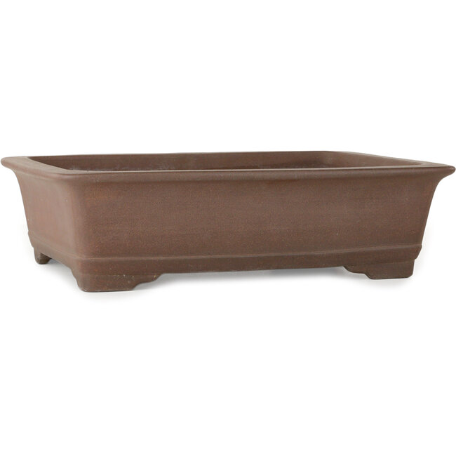 Pot à bonsaï rectangulaire non émaillé de Yuuji (Gyouzan) - 475 x 370 x 130 mm