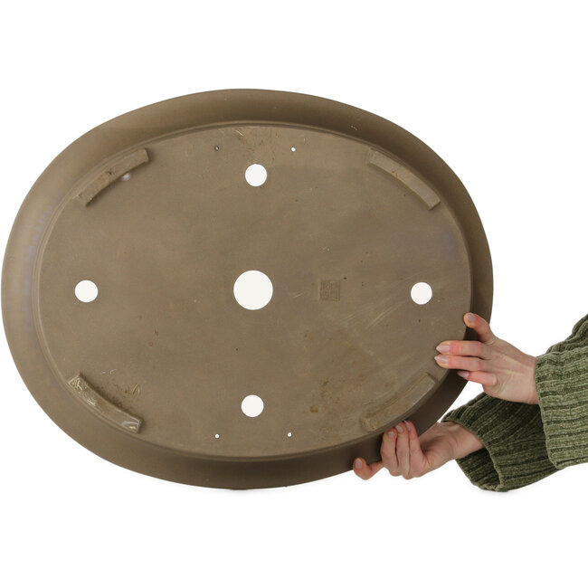 Oval unglazed bonsai pot - 610 x 498 x 140 mm