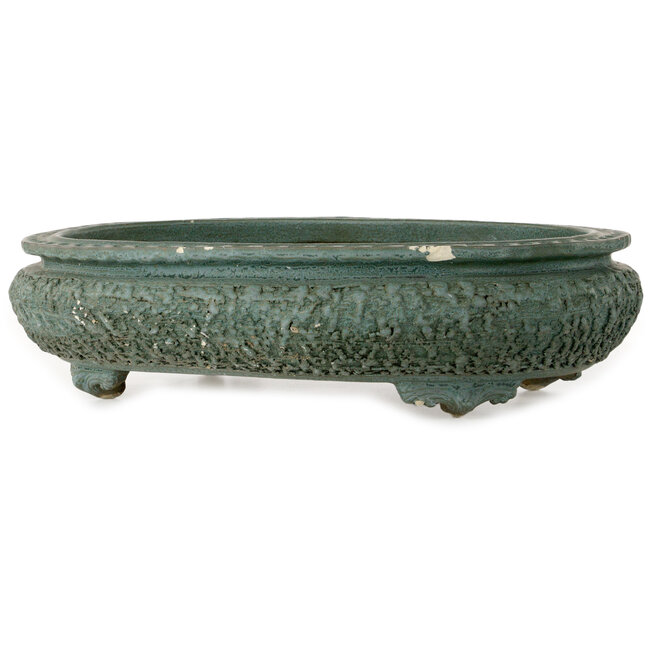 Pot à bonsaï ovale bleu sarcelle - 580 x 455 x 143 mm
