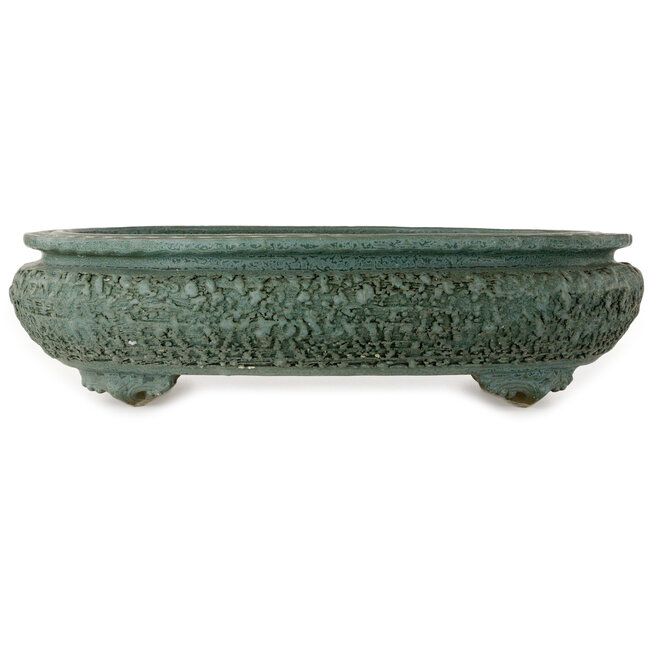 Pot à bonsaï ovale bleu sarcelle - 580 x 455 x 143 mm