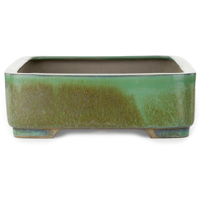 Vaso bonsai rettangolare verde di Houtoku - 412 x 303 x 97 mm