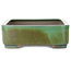 Pot à bonsaï rectangulaire vert de Houtoku - 412 x 303 x 97 mm