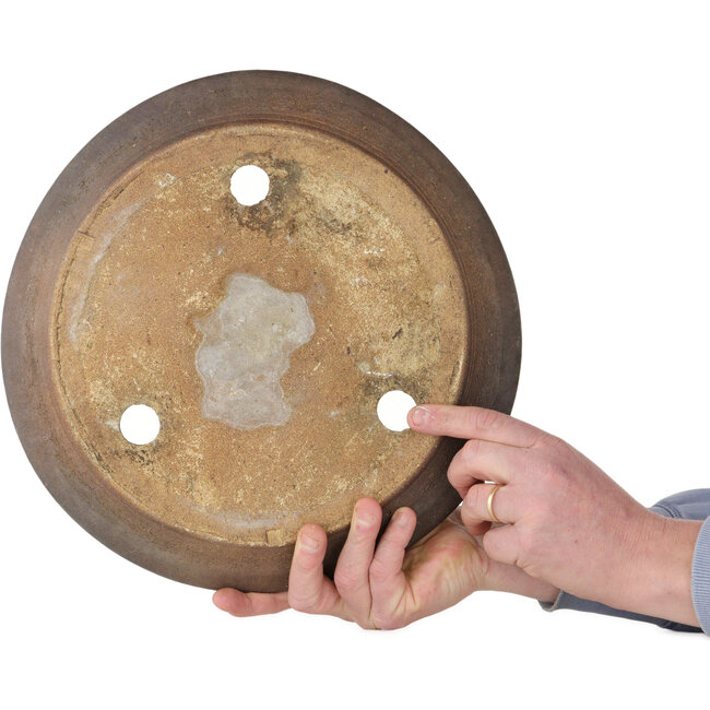 Ronde, ongeglazuurde bonsaipot - 360 x 360 x 45 mm