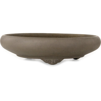 Touyou (Mr. Matsumoto Takeshi) 475 mm round unglazed bonsai pot by Touyou, Tokoname, Japan