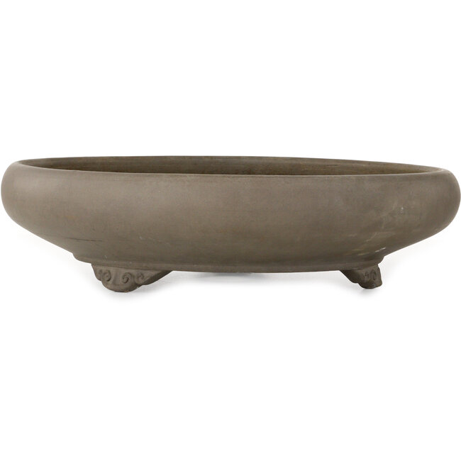 Round unglazed bonsai pot by Touyou - 475 x 475 x 118 mm