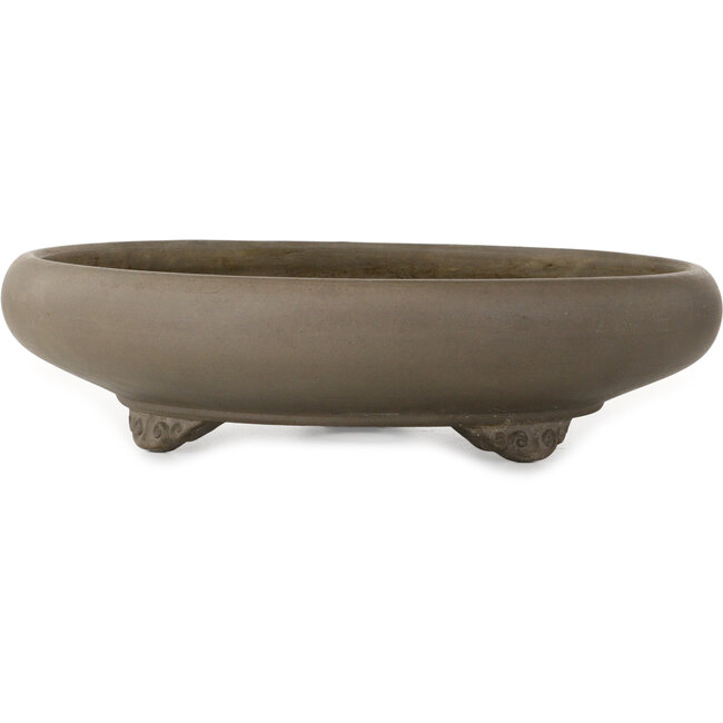 Round unglazed bonsai pot by Touyou - 475 x 475 x 118 mm